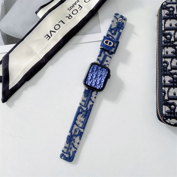 Dior ディオールブランド アップルウォッチ9ハンド かわいいモノグラム アップルウォッチSE2バンド レザー製apple watch se2ストラップ ファッションアップルウォッチ7バンド 調節可能