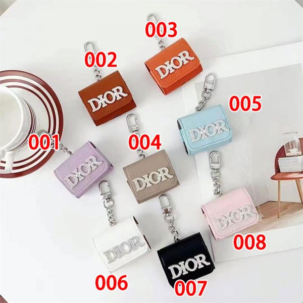 Dior ディオール エアーポッズ 第四世代ケース 便利 カラビナ付き 第3世代 airpods 4/pro2 ケース ハイブランド 落下防止ブランド Airpods Pro2/3 4メンズ レディースairpods pro2/4 3ケース ストラップ付き