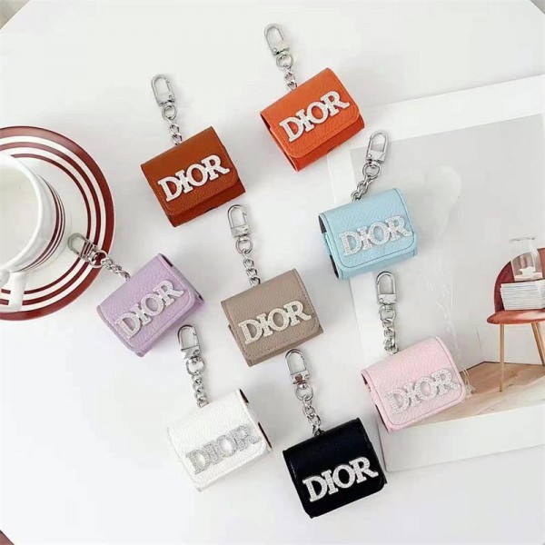 Dior ディオール エアーポッズ 第四世代ケース 便利 カラビナ付き 第3世代 airpods 4/pro2 ケース ハイブランド 落下防止ブランド Airpods Pro2/3 4メンズ レディースairpods pro2/4 3ケース ストラップ付き