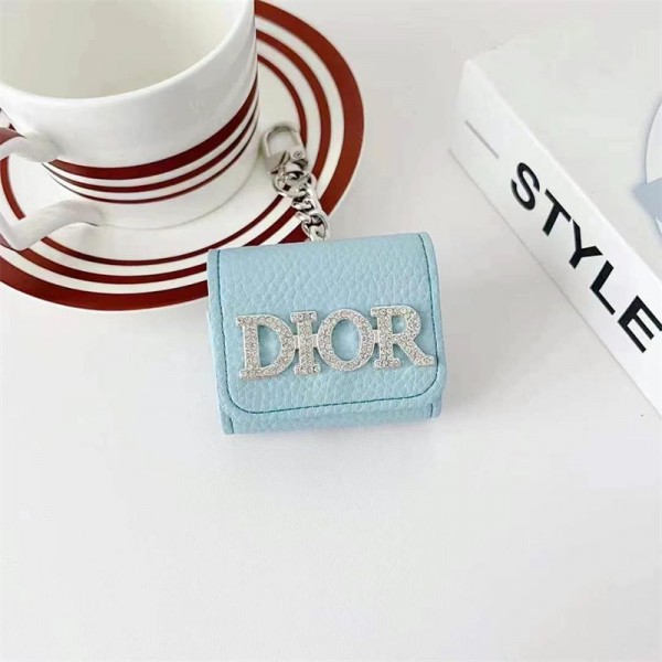 Dior ディオール エアーポッズ 第四世代ケース 便利 カラビナ付き 第3世代 airpods 4/pro2 ケース ハイブランド 落下防止ブランド Airpods Pro2/3 4メンズ レディースairpods pro2/4 3ケース ストラップ付き