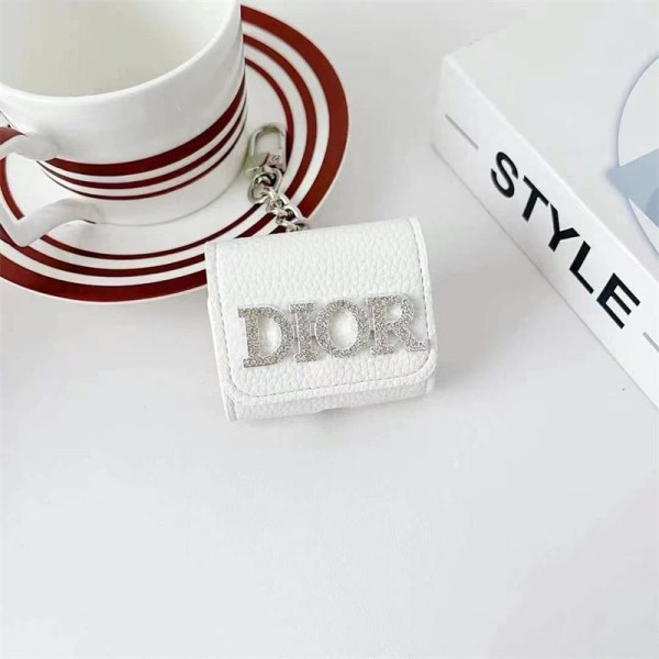 Dior ディオール エアーポッズ 第四世代ケース 便利 カラビナ付き 第3世代 airpods 4/pro2 ケース ハイブランド 落下防止ブランド Airpods Pro2/3 4メンズ レディースairpods pro2/4 3ケース ストラップ付き