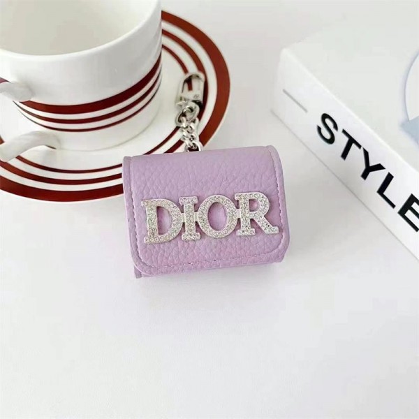 Dior ディオール エアーポッズ 第四世代ケース 便利 カラビナ付き 第3世代 airpods 4/pro2 ケース ハイブランド 落下防止ブランド Airpods Pro2/3 4メンズ レディースairpods pro2/4 3ケース ストラップ付き