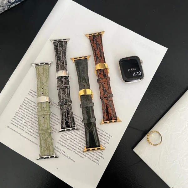 Dior ディオールモノグラム アップルウォッチse3 SE2バンド レザー製芸能人愛用 アップルウォッチ Ultra3 Ultra2，Apple Watch 11 9 10ベルト 腕時計 ストラップapple watch ultra/8/7/6/5/4/3/2/1バンド メンズ レディースApple Watch 38¬49mmベルト シリコン