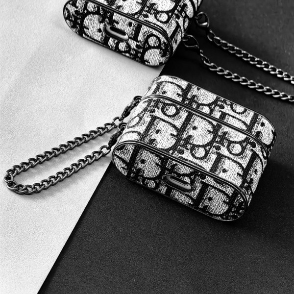 Dior ディオール エアーポッズ 第四世代ケース 便利 カラビナ付き 第3世代 airpods Pro3/4/pro2 ケース ハイブランド 落下防止ブランド Airpods Pro3/Pro2/3 4メンズ レディースairpods Pro3/pro2/4 3ケース ストラップ付き