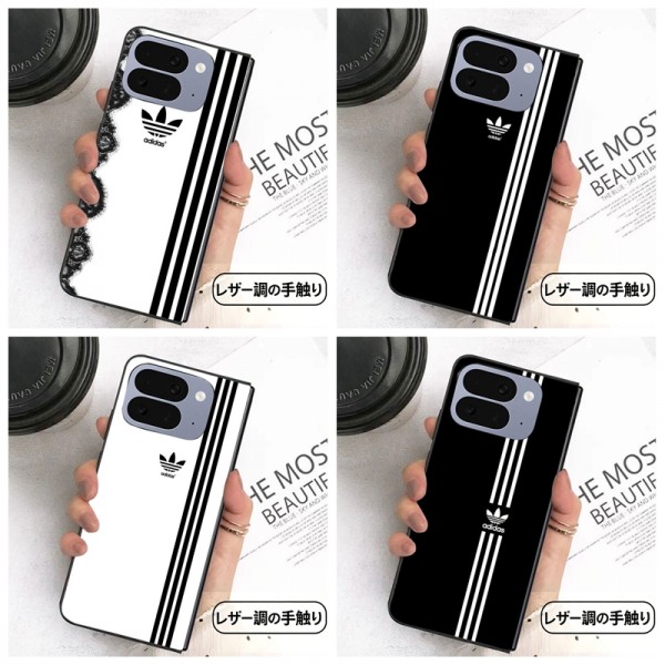 Adidas アディダスブランドアイフォン ultra 折りたたみスマホカバー 流行りかわいいGalaxy Z flip 5 4 6 7 8 Fold8 ultraケース 耐衝撃レザーGalaxy Z Flip8 7 5 4 6スマホケース 携帯カバー グーグル ピクセルPro 11 10 9 foldスマホケース気質オシャレ