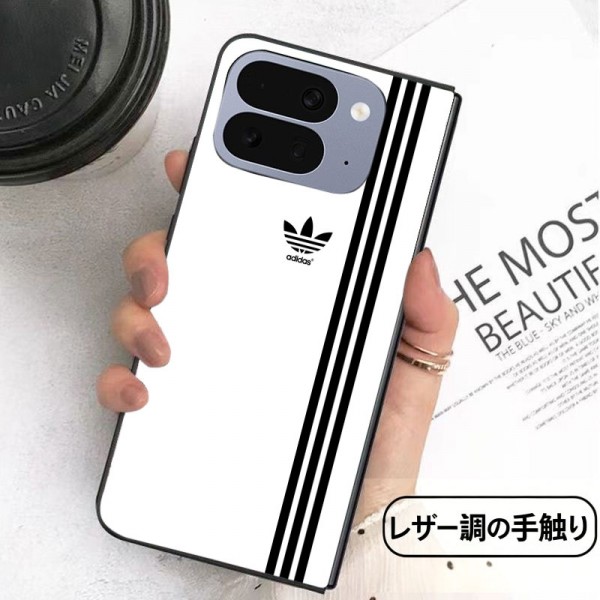 Adidas アディダスブランドアイフォン ultra 折りたたみスマホカバー 流行りかわいいGalaxy Z flip 5 4 6 7 8 Fold8 ultraケース 耐衝撃レザーGalaxy Z Flip8 7 5 4 6スマホケース 携帯カバー グーグル ピクセルPro 11 10 9 foldスマホケース気質オシャレ