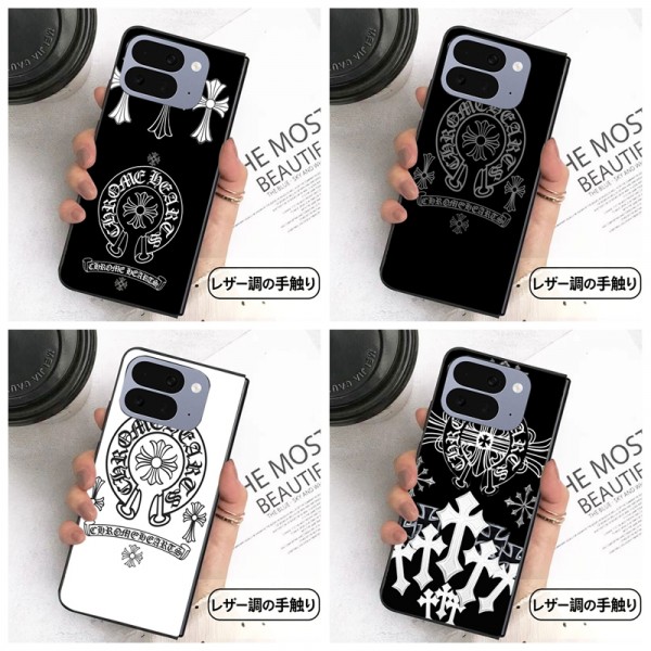 クロムハーツ Chrome Heartsブランドアイフォン ultra fold 折り畳みスマホカバー 流行りかわいいGalaxy Z flip Fold 5 4 6 7 8ケース 耐衝撃レザーGoogle Pixel Pro 11 10 9 foldスマホケース気質オシャレブランドギャラクシー Z Flip8 7 5 4 6カバー 落下保護