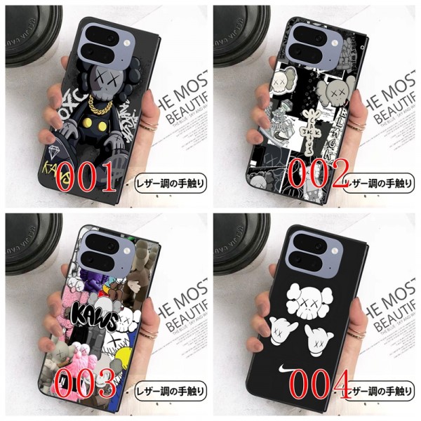 Kaws カウズかわいいGalaxy Z flip Fold 5 4 6 7 8ケース 耐衝撃レザー グーグル ピクセルPro 11 10 9 foldケース ビジネス 高品質 メンズSamsung Z Fold5 4 6 7 8スマホケース気質オシャレ Galaxy z fold5 4 6 7 8ブランドスマホケース 
