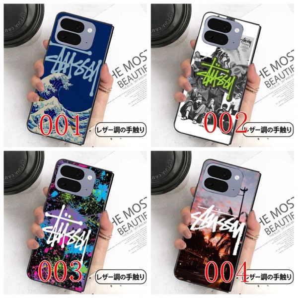 Stussy ステューシーアイフォン ultra 折り畳みスマホカバー 流行り かわいい グーグル ピクセルPro 11 10 9 foldケース 耐衝撃レザー Galaxy z fold5 4 6 7 8ブランドスマホケース Galaxy Z Flip8/7/6/5/4ケース 高級感 シンプル 逸品
