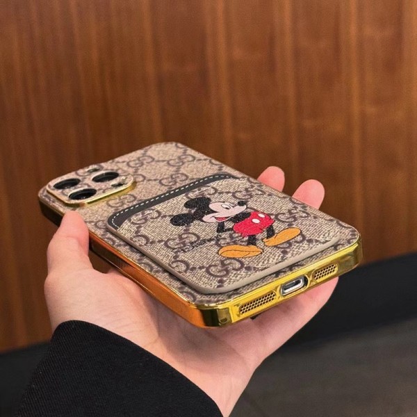 Gucci グッチ ディズニー ミッキーマウス アイフォン15 plus 14pro 16 pro maxブランドケースハイブランドiphone16 14 Pro Max 15 PlusケースカバーブランドiPhone 15 14 16プロマックススマホカバー激安男女兼用iPhone 15 14 16 pro maxケースカバー