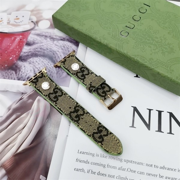 Gucci グッチモノグラム アップルウォッチ10 SE2バンド レザー製apple watch se2/9ストラップ ファッションapple watch ultraバンド メンズ レディースApple Watch 8 7ベルト シリコン