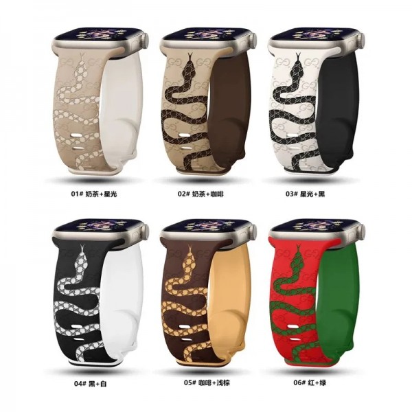 Gucci グッチブランド アップルウォッチ9 10ハンド かわいいモノグラム アップルウォッチSE2バンド レザー製アップルウォッチ7バンド 調節可能Apple Watch 38¬49mmベルト シリコン