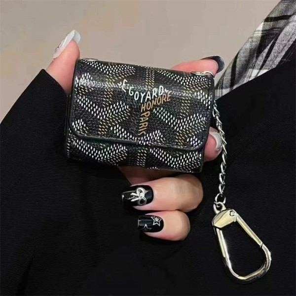 Goyard ゴヤールブランド Airpods 4/3/Pro2ケース 保護 第3世代 airpods 4/pro2 ケース ハイブランド 落下防止airpods 4 pro2ケース シリコンairpods pro2/4 3ケース ストラップ付き