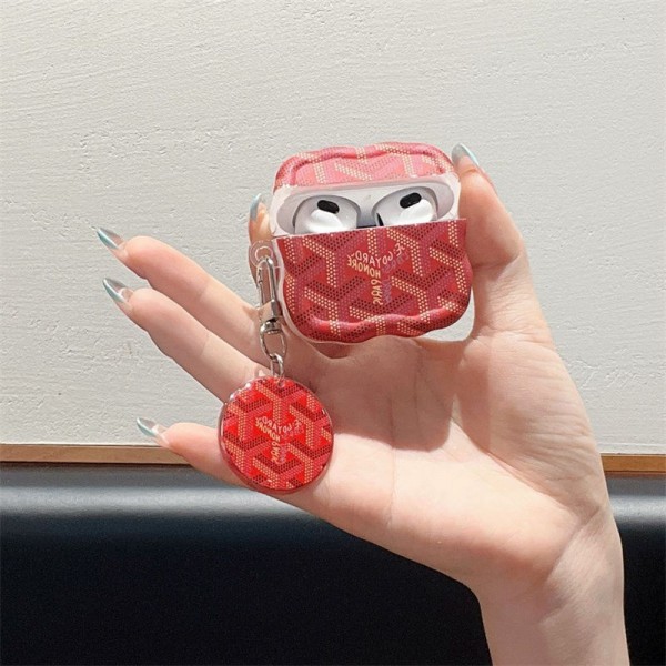 Goyard ゴヤール エアーポッズ 第四世代ケース 便利 カラビナ付き 第3世代 airpods 4/pro2 ケース ハイブランド 落下防止軽量 エアーポッズ 4/プロ2/3カバー 紛失防止airpods pro2/4 3ケース ストラップ付き