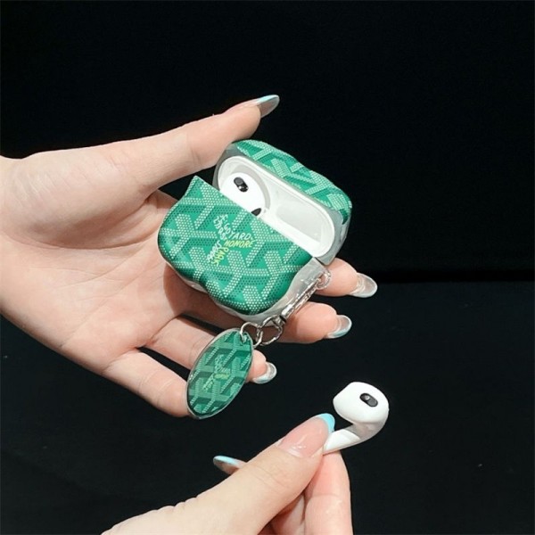 Goyard ゴヤール エアーポッズ 第四世代ケース 便利 カラビナ付き 第3世代 airpods 4/pro2 ケース ハイブランド 落下防止軽量 エアーポッズ 4/プロ2/3カバー 紛失防止airpods pro2/4 3ケース ストラップ付き