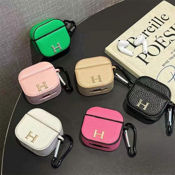 Hermes エルメス 第3世代 airpods 4/pro2 ケース ハイブランド 落下防止軽量 エアーポッズ 4/プロ2/3カバー 紛失防止airpods 4 pro2ケース シリコンairpods pro2/4 3ケース ストラップ付き