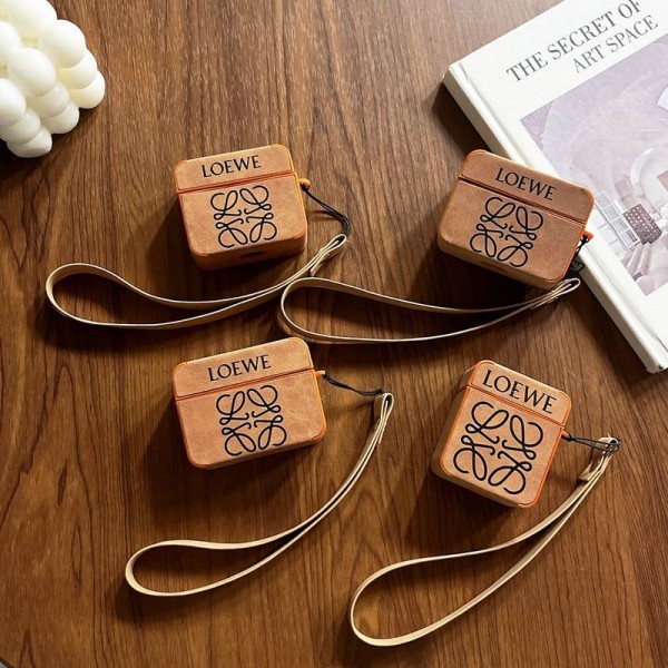 LOEWE ロエベブランド Airpods Pro3/4/3/Pro2ケース 保護 第3世代 airpods Pro3/4/pro2 ケース ハイブランド 落下防止airpods Pro3 4 pro2ケース シリコンairpods Pro3/pro2/4 3ケース ストラップ付き