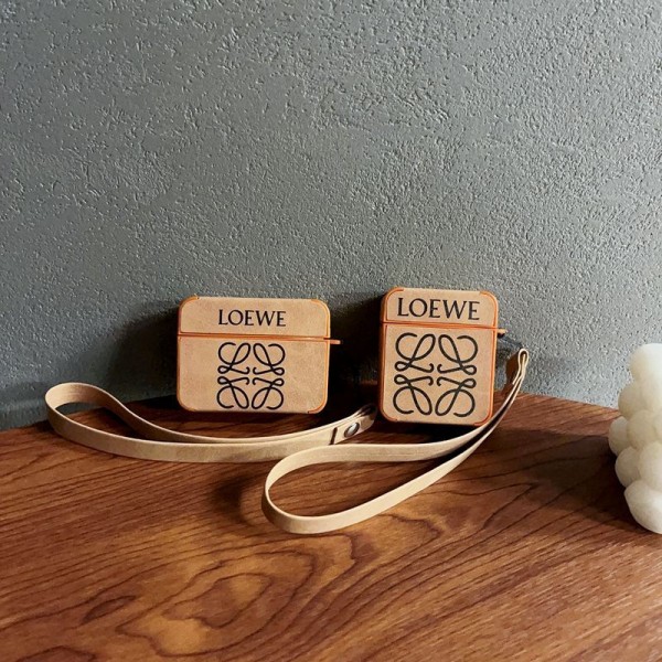 LOEWE ロエベブランド Airpods Pro3/4/3/Pro2ケース 保護 第3世代 airpods Pro3/4/pro2 ケース ハイブランド 落下防止airpods Pro3 4 pro2ケース シリコンairpods Pro3/pro2/4 3ケース ストラップ付き