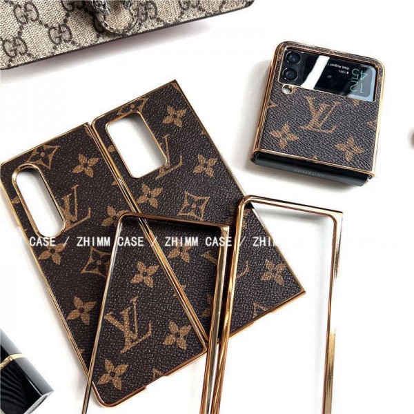 Louis Vuitton ブランド GALAXY Z Fold 5 4ケース 耐衝撃 ルイヴィトン Galaxy zflip5 4保護カバー 枠 電気加工 ギャラクシーFold3/flip3ケース 軽量 フィット 放熱性よい 定番モノグラム 男女兼用