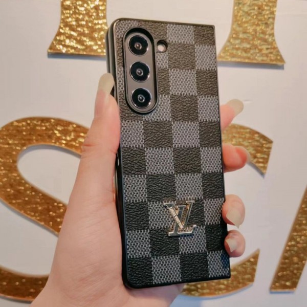 Lv ルイヴィトンかわいいGalaxy Z Fold 5 4ケース 耐衝撃レザースマホケース 携帯カバーSamsung Z Fold5 4 6スマホケース気質オシャレ Galaxy z fold5 4 6ブランドスマホケース 