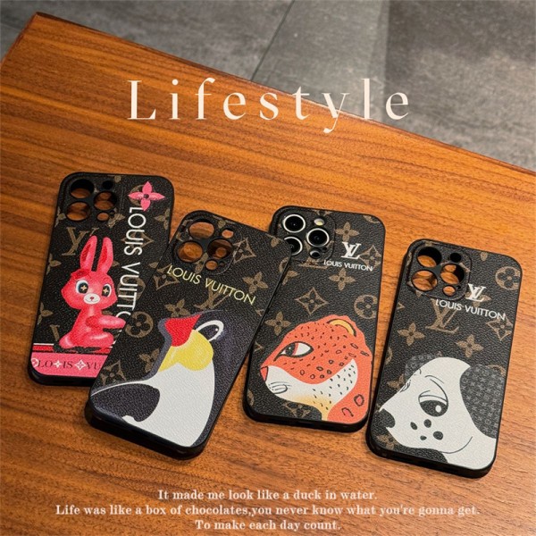 ルイヴィトンハイブランドiphone16 14 Pro Max 15 Plusケースカバー 動物柄 Lv アイフォン 15 14 16プロ マックス/15プロ/16カバー 落下防止アイフォン15/14 13pro 12 miniケースブランド 手触り良い 男女兼用iPhone 15 14 16 pro maxケースカバー
