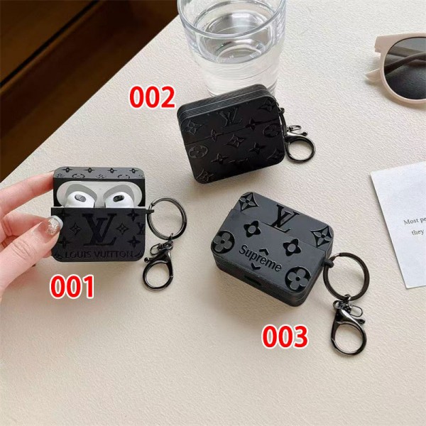 Lv ルイヴィトン エアーポッズ 第四世代ケース 便利 カラビナ付き 第3世代 airpods 4/pro2 ケース ハイブランド 落下防止軽量 エアーポッズ 4/プロ2/3カバー 紛失防止ブランド Airpods Pro2/3 4メンズ レディース