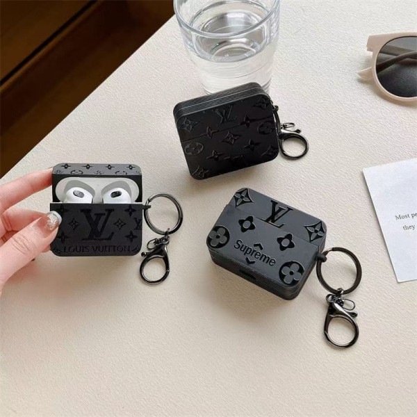 Lv ルイヴィトン エアーポッズ 第四世代ケース 便利 カラビナ付き 第3世代 airpods 4/pro2 ケース ハイブランド 落下防止軽量 エアーポッズ 4/プロ2/3カバー 紛失防止ブランド Airpods Pro2/3 4メンズ レディース