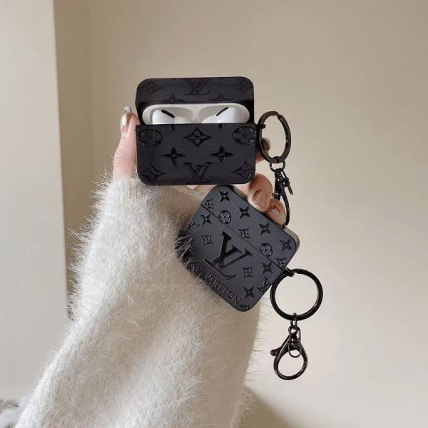 Lv ルイヴィトン エアーポッズ 第四世代ケース 便利 カラビナ付き 第3世代 airpods 4/pro2 ケース ハイブランド 落下防止軽量 エアーポッズ 4/プロ2/3カバー 紛失防止ブランド Airpods Pro2/3 4メンズ レディース