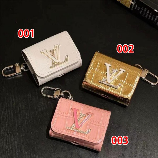 Lv ルイヴィトン エアーポッズ 第四世代ケース 便利 カラビナ付き 第3世代 airpods 4/pro2 ケース ハイブランド 落下防止 ルイヴィトン  Airpods Pro2/3 4カバーメンズ レディースairpods pro2/4 3ケース ストラップ付き