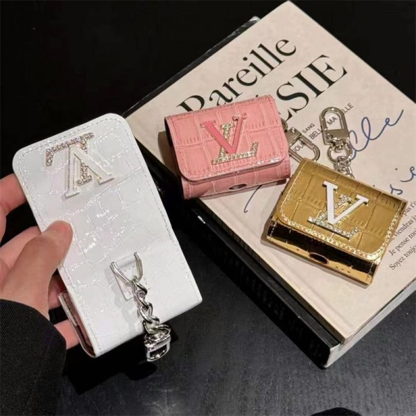 Lv ルイヴィトン エアーポッズ 第四世代ケース 便利 カラビナ付き 第3世代 airpods 4/pro2 ケース ハイブランド 落下防止 ルイヴィトン  Airpods Pro2/3 4カバーメンズ レディースairpods pro2/4 3ケース ストラップ付き
