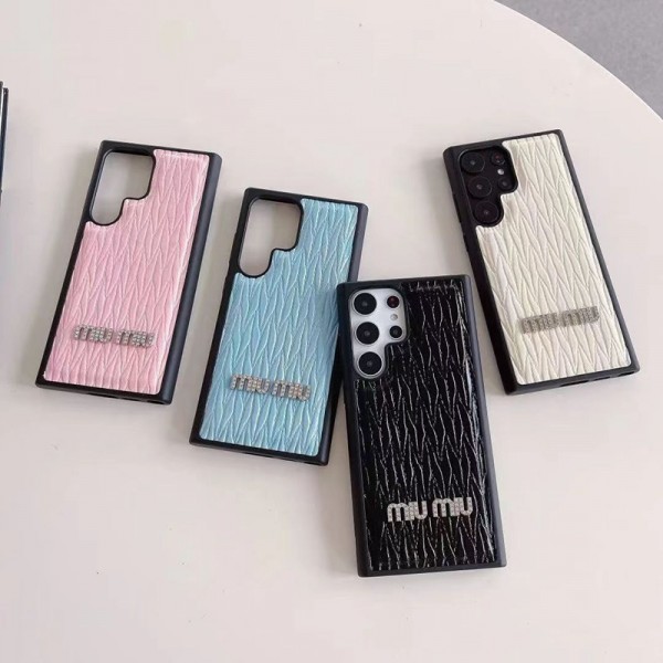 ミュウミュウ MiuMiuギャラクシー S23 S22 Ultra Plus ケースブランドGALAXY S23 アイホン14 15 plus 15 ultraケースレディースメンズブランドギャラクシーs23 s22 + ultraスマホカバー激安パロディかわいいのgalaxy s23 ultra plusケース大人気