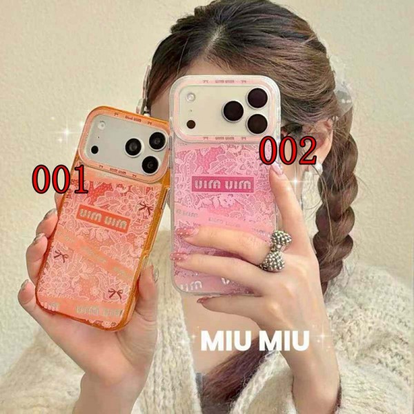 ミュウミュウ MiuMiuアイフォンAir /16プロ マックス/15 17 プロ/16カバー 落下防止耐衝撃のiPhone Air 17pro 16e 15 pro max 17eスマホケースアイフォン17/17e/15/14 13pro 12 16+ケースブランド 手触り良い 男女兼用iPhone  Air 15 14 16 17pro maxケースカバー