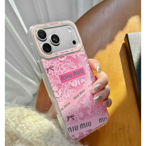 ミュウミュウ MiuMiuアイフォンAir /16プロ マックス/15 17 プロ/16カバー 落下防止耐衝撃のiPhone Air 17pro 16e 15 pro max 17eスマホケースアイフォン17/17e/15/14 13pro 12 16+ケースブランド 手触り良い 男女兼用iPhone  Air 15 14 16 17pro maxケースカバー
