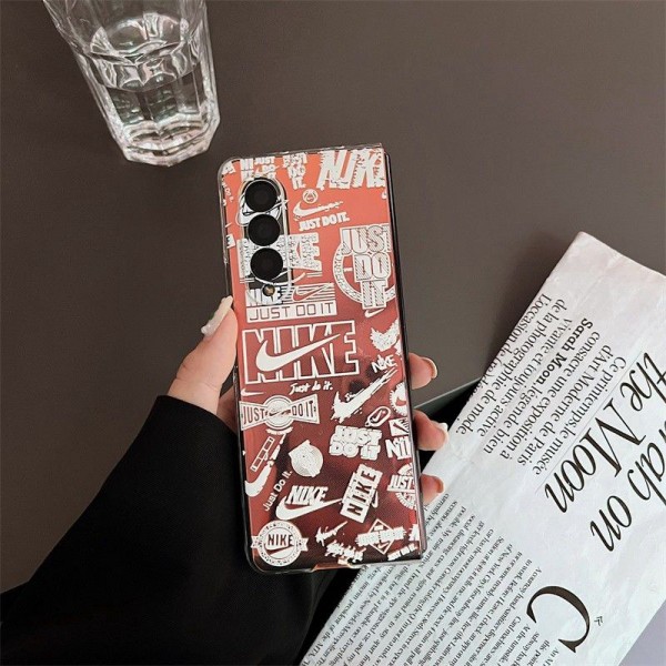 Nike ナイキかわいいGalaxy Z Fold 6 5 4ケース 耐衝撃レザー スマホケース 携帯カバーSamsung Z Fold5 4スマホケース気質オシャレ Galaxy z fold5 4 6ブランドスマホケース 