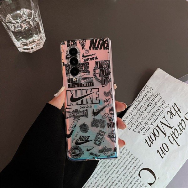 Nike ナイキかわいいGalaxy Z Fold 6 5 4ケース 耐衝撃レザー スマホケース 携帯カバーSamsung Z Fold5 4スマホケース気質オシャレ Galaxy z fold5 4 6ブランドスマホケース 