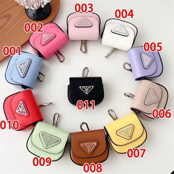 Prada プラダブランド Airpods 4/3/Pro2ケース 保護 エアーポッズ 第四世代ケース 便利 カラビナ付きairpods 4 pro2ケース シリコンairpods pro2/4 3ケース ストラップ付き