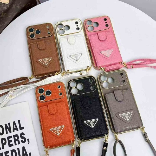 Prada プラダアイフォン17 air 16 pro max 15 plus 14pro 16e ブランドケースハイブランドiphone 17e 16e 14 17 Pro Max 15 PlusケースカバーアイフォンAir /16プロ マックス/15 17 プロ/16カバー 落下防止男女兼用iPhone  Air 15 14 16 17pro maxケースカバー