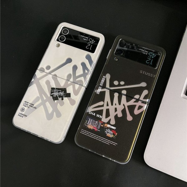 Stussy ステューシーかわいいGalaxy Z flip 5 4ケース 耐衝撃レザー ビジネス 高品質 メンズブランドギャラクシー Z Flip5 4 6カバー 落下保護Galaxy Z Flip5/4ケース 高級感 シンプル 逸品