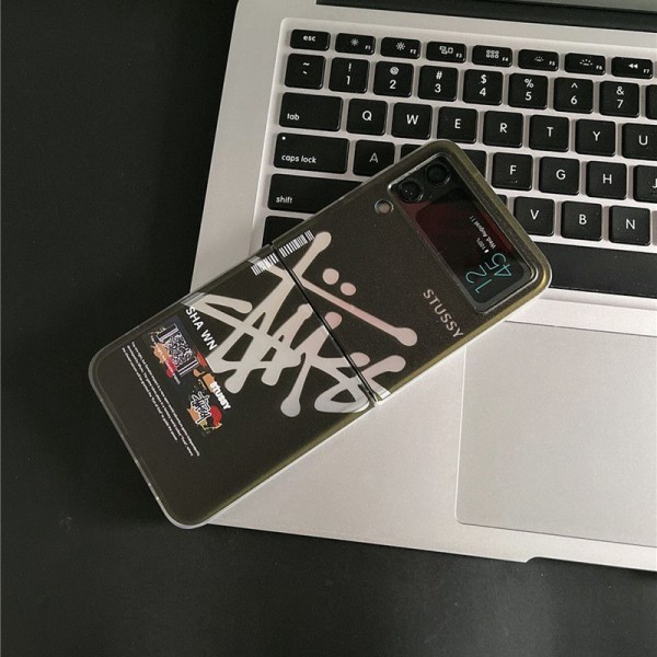 Stussy ステューシーかわいいGalaxy Z flip 5 4ケース 耐衝撃レザー ビジネス 高品質 メンズブランドギャラクシー Z Flip5 4 6カバー 落下保護Galaxy Z Flip5/4ケース 高級感 シンプル 逸品