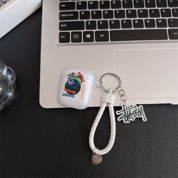 Stussy ステューシーブランド Airpods Pro3/4/3/Pro2ケース 保護軽量 エアーポッズ プロ3/4/プロ2/3カバー 紛失防止ブランド Airpods Pro3/Pro2/3 4メンズ レディースairpods Pro3 4 pro2ケース シリコン