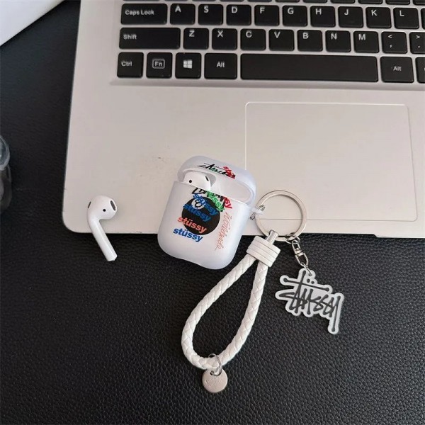 Stussy ステューシーブランド Airpods Pro3/4/3/Pro2ケース 保護軽量 エアーポッズ プロ3/4/プロ2/3カバー 紛失防止ブランド Airpods Pro3/Pro2/3 4メンズ レディースairpods Pro3 4 pro2ケース シリコン