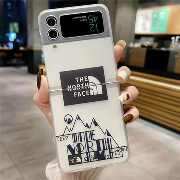 THE NORTH FACE ザノースフェイス ブランド Samsung Z flip6 5 4 3スマホカバー 流行りかわいいSamsung Z flip 5 4ケース 耐衝撃レザースマホケース気質オシャレGalaxy Z Flip5/4ケース 高級感 シンプル 逸品