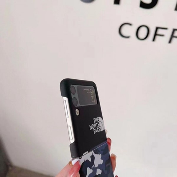 ザノースフェイス THE NORTH FACEかわいいGalaxy Z flip 6 5 4ケース 耐衝撃レザーギャラクシー Zケース ビジネス 高品質 メンズブランドギャラクシー Z Flip5 4 3カバー 落下保護Galaxy Z Flip5/4ケース 高級感 シンプル 逸品