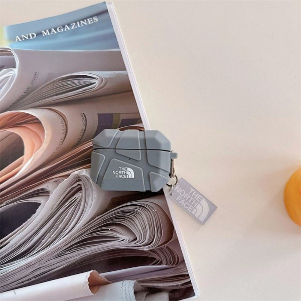 ザノースフェイス THE NORTH FACEブランド Airpods 4/3/Pro2ケース 保護軽量 エアーポッズ 4/プロ2/3カバー 紛失防止airpods 4 pro2ケース シリコンairpods pro2/4 3ケース ストラップ付き