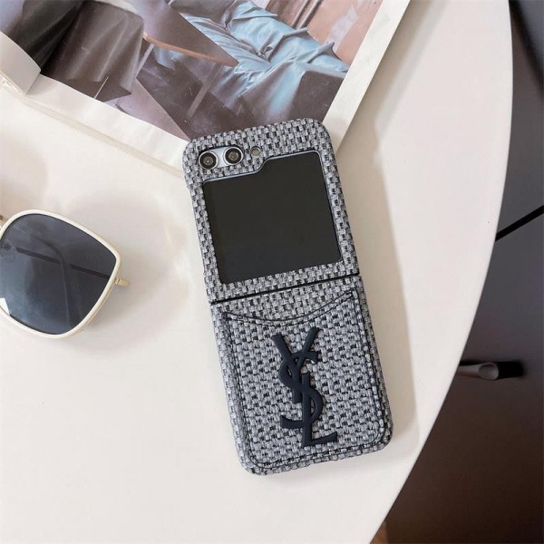 Ysl イブサンローランブランド Samsung Z flip 5 4スマホカバー 流行りギャラクシー Z Flip5 4カバー ビジネス 高品質 メンズブランド 落下保護Galaxy Z Flip5/4ケース 高級感 シンプル 逸品