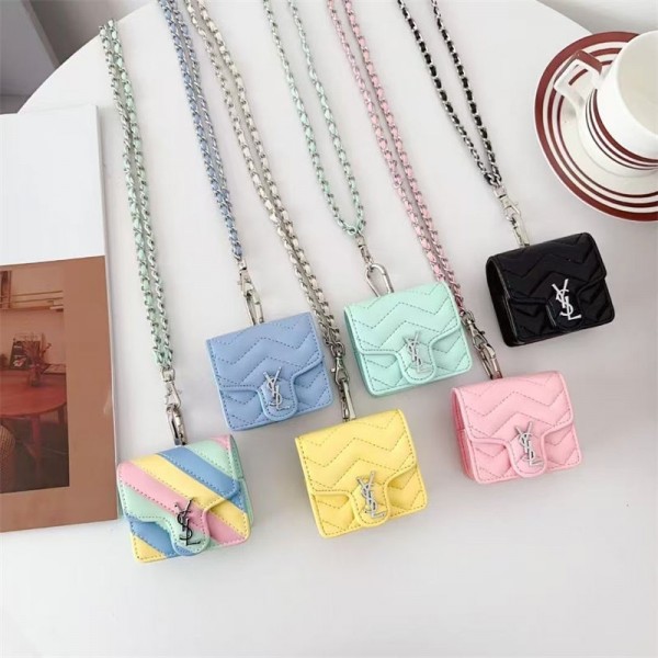 Ysl イブサンローランブランド Airpods 4/3/Pro2ケース 保護 エアーポッズ 第四世代ケース 便利 カラビナ付き 第3世代 airpods 4/pro2 ケース ハイブランド 落下防止軽量 エアーポッズ 4/プロ2/3カバー 紛失防止