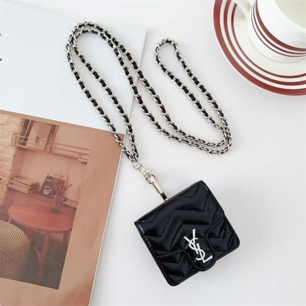 Ysl イブサンローランブランド Airpods 4/3/Pro2ケース 保護 エアーポッズ 第四世代ケース 便利 カラビナ付き 第3世代 airpods 4/pro2 ケース ハイブランド 落下防止軽量 エアーポッズ 4/プロ2/3カバー 紛失防止