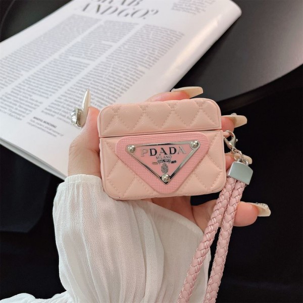 Prada プラダブランド Airpods 4/3/Pro2ケース 保護 エアーポッズ 第四世代ケース 便利 カラビナ付き 第3世代 airpods 4/pro2 ケース ハイブランド 落下防止airpods 4 pro2ケース シリコン