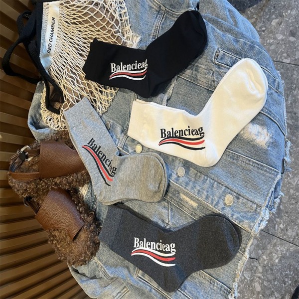 Balenciaga バレンシアガ ブランド靴下 偽物ハイソックス ブランド スポーツ コピー厚手ソックス 冬秋 保温 ルームソックス ブランド通販