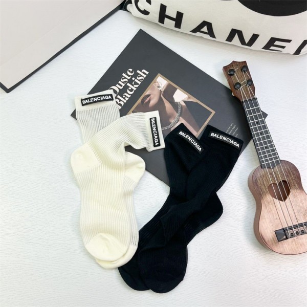 Balenciaga ソックス バレンシアガ 靴下 韓国 ブランド コピー 2足セット ハイソックス 靴下 涼しい ムレない おしゃれ 綿 春夏秋 靴下夏 綿 薄手 通気性 おしゃれ スポーツ くつした ランニング ゴルフ靴下 吸汗速乾 蒸れない スニーカーソックス